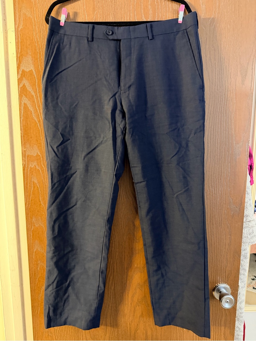 Men's 34/30 Bar III Navy Dress Pants - Slim Fit